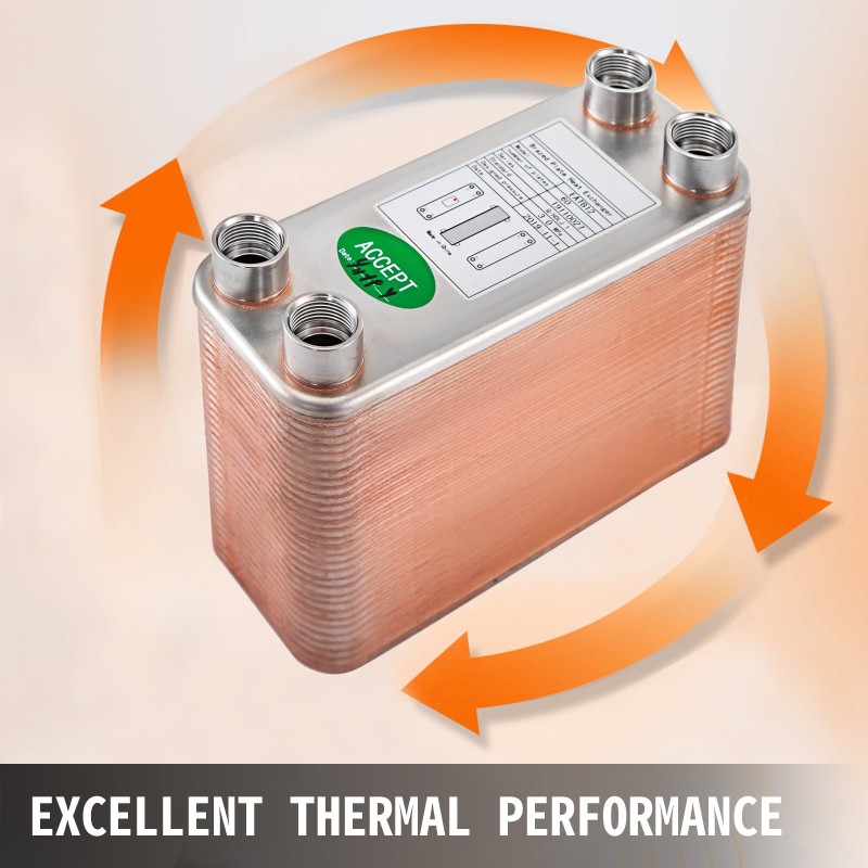 Juotettu levylämmönvaihdin 60 levyä 316L ruostumattomasta teräksestä hydroniseen lämmitykseen