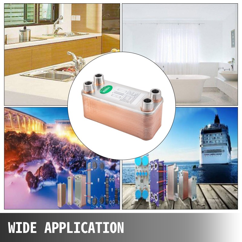 Juotettu levylämmönvaihdin 316L-ruostumatonta terästä 30 levyä 3/4 tuuman liitännöillä