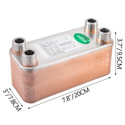 Juotettu levylämmönvaihdin 316L-ruostumatonta terästä 30 levyä 3/4 tuuman liitännöillä