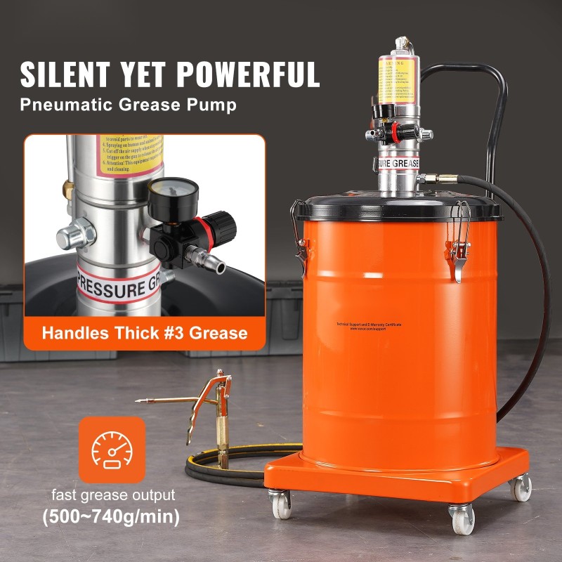 Ilmakäyttöinen rasvapumppu 40 litran terästynnyrillä 4 metrin letku 50:1 paineensuhde