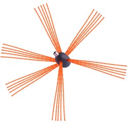 Savupiipun puhdistussarja 12 m 12 nailontangolla ja 360 asteen harjalla