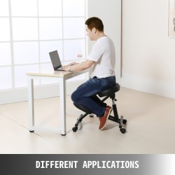 Polvituoli teräsrunko muoviverhoilu vaahtomuovipehmuste korkeussäädettävä musta pyörillä toimistoon