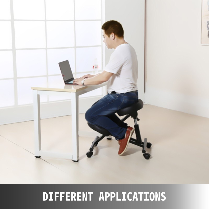 Polvituoli teräsrunko muoviverhoilu vaahtomuovipehmuste korkeussäädettävä musta pyörillä toimistoon