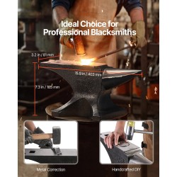 Valuteräksinen yksisarvinen alasin 25 kg pyöristetty sarvi sileä kovapinta