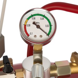 Rautainen 79 5 l jäteöljynkeräyssäiliö pneumaattisella tyhjennyksellä säädettävällä suppilolla ja pyörillä