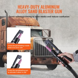 Hiekkapuhallin 37,9 l terässäiliö 60–110 psi 2 keraamista suutinta 2,3 m kumiletku