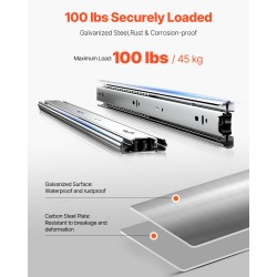 Laatikonkiskot hiiliteräs 20 tuuman täyden ulosvedon 10 paria 45 kilogrammaa kohden