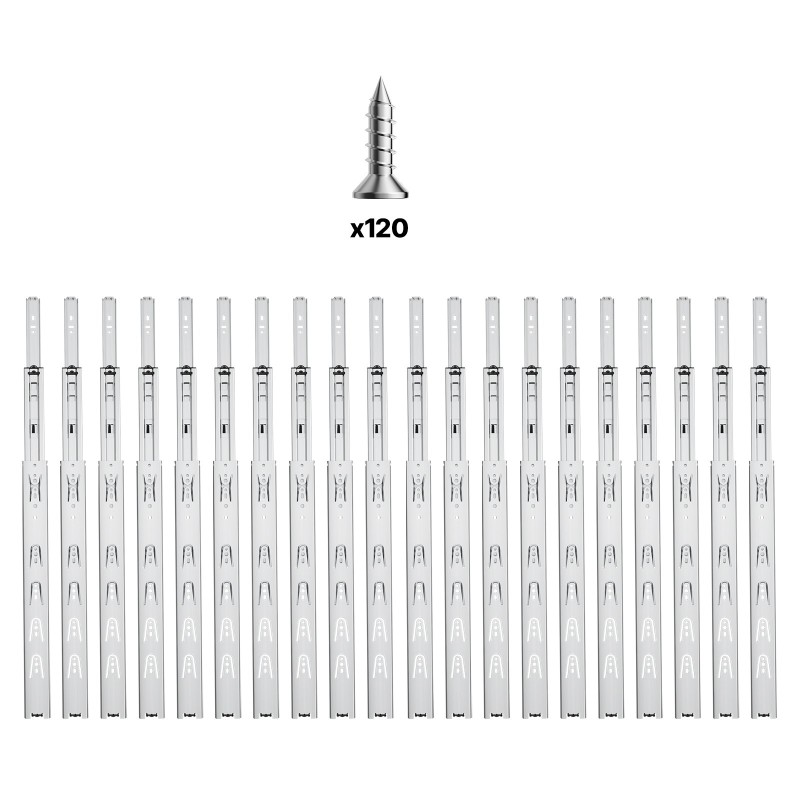 Laatikonkiskot hiiliteräs 20 tuuman täyden ulosvedon 10 paria 45 kilogrammaa kohden