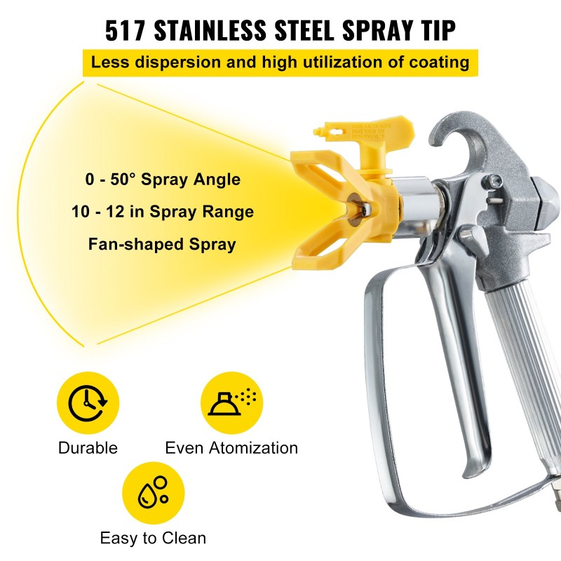 Ilmaton maalausletku ja lisävarustesarja 15,24 m kuitu ja nailon 3600 psi 517-suutin