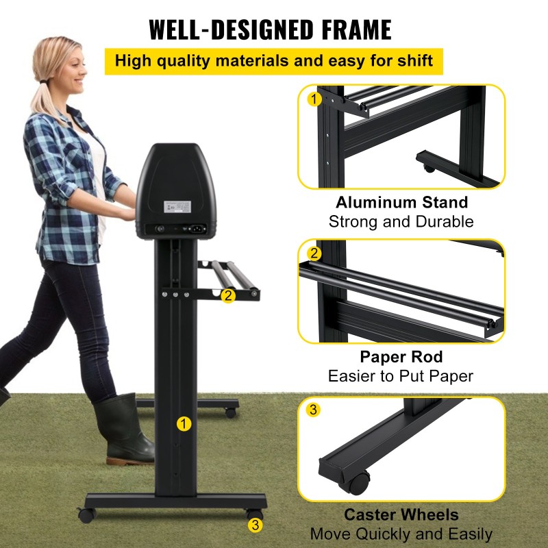 Vinyylileikkuri 1350 mm syöttöleveydellä alumiinirunko digitaalisella ohjauspaneelilla kolmella säädettävällä puristusrullalla