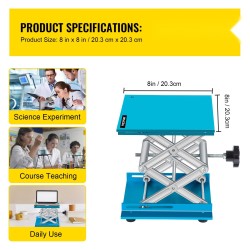 Labratasonostin alumiininen 20,3 x 20,3 cm korkeus 6,1–30,5 cm 40 kg laboratorioihin