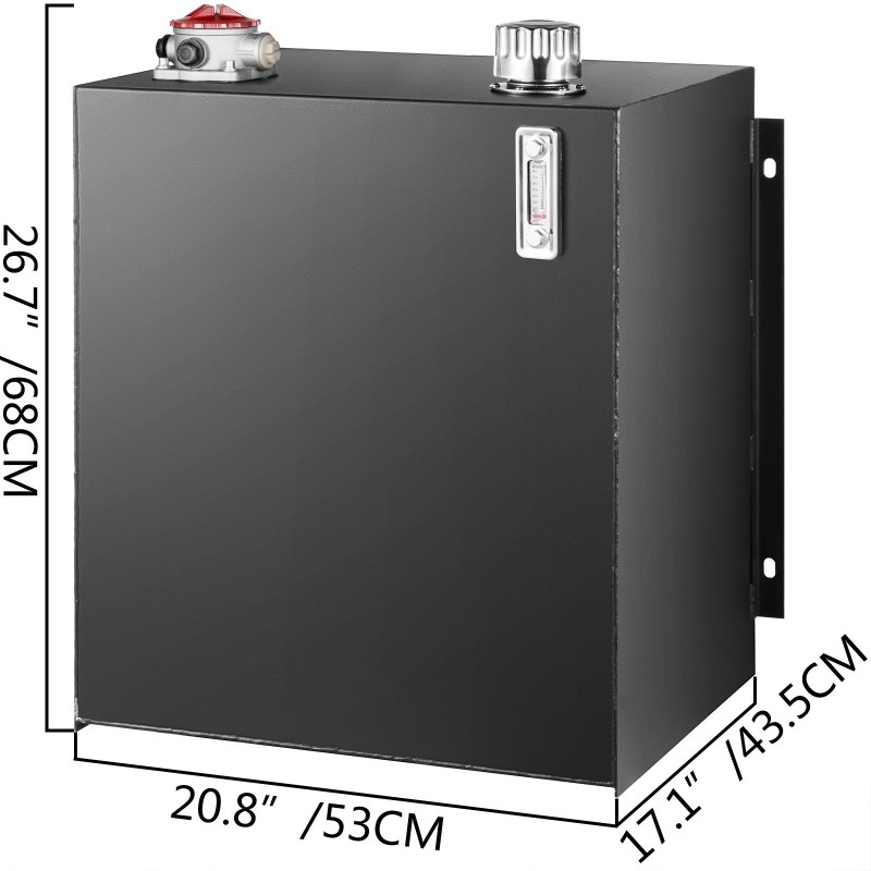 Hydraulinen öljysäiliö 95 l kylmävalssattu teräs suodattimella sekä tason ja lämpötilan mittarilla