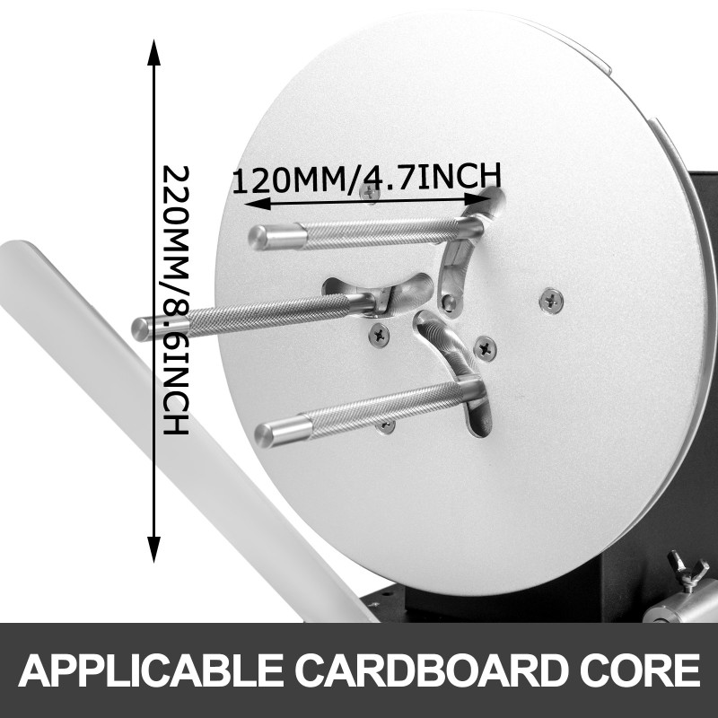 Automaattinen etiketinkelaaja 304-ruostumaton teräs 6061-ilmailualumiini 120 mm kelausleveys 200 mm maksimikelaushalkaisija