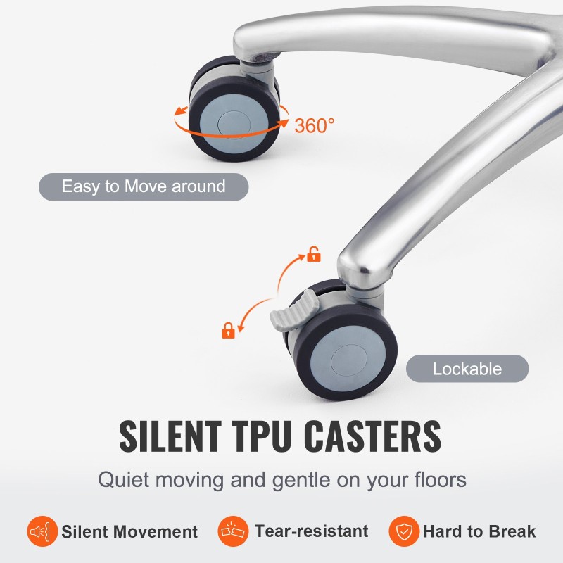 Palvelukärry jauhemaalatusta teräksestä korkeussäädettävä 680–1090 mm kahdella lukittavalla pyörällä
