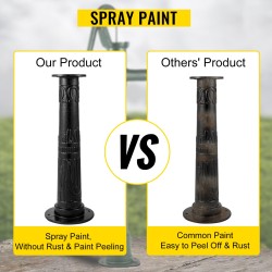 Valurautainen käsipumpun jalusta 66 cm musta puutarhaan neljällä kiinnitysreiällä