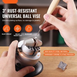 Pallopenkki teräsrunko kromipinnoitteella 78 mm pallolla 360 asteen pyörivällä jalustalla