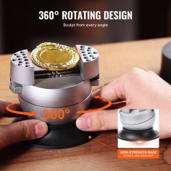 Teräksinen kaiverruspallopenkki 7,6 cm 360 asteen pyörivä vahvistetun muovin pohja 30 lisävarustetta