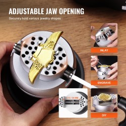 Teräksinen kaiverruspallopenkki 7,6 cm 360 asteen pyörivä vahvistetun muovin pohja 30 lisävarustetta