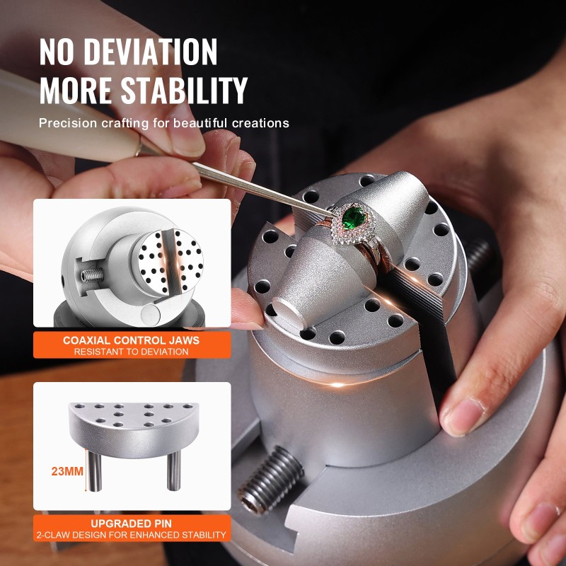 Kromattu teräspallopenkki 127 mm 360 asteen pyörivällä alustalla 35 lisäosaa