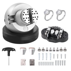 Kromattu teräspallopenkki 127 mm 360 asteen pyörivällä alustalla 35 lisäosaa