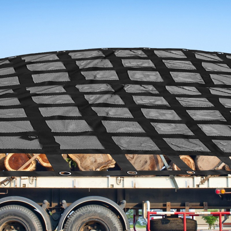 Kuormaverkko polyesteri 244×205 cm lyhytlavallisiin lava-autoihin 4 säädettävää S-koukkua