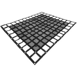 Kuormaverkko polyesteri 244×205 cm lyhytlavallisiin lava-autoihin 4 säädettävää S-koukkua