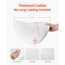 Satulatuoli pyörillä säädettävä 55–71 cm PU-nahka 204 kg valkoinen