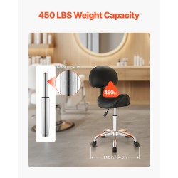 Satulajakkara selkänojalla PU-nahkainen korkeussäädettävä 84–100 cm pyörillä musta