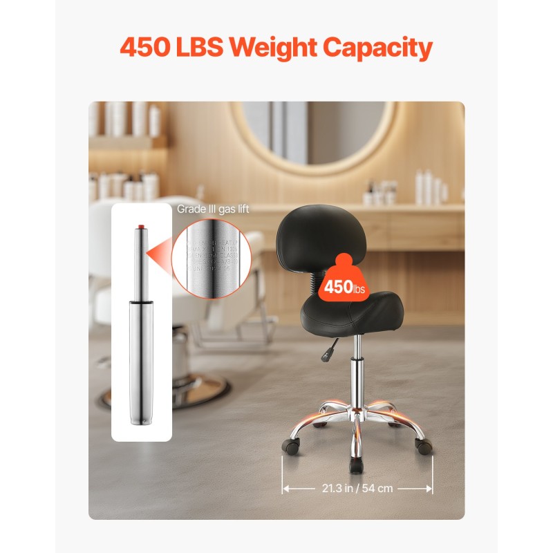 Satulajakkara selkänojalla PU-nahkainen korkeussäädettävä 84–100 cm pyörillä musta