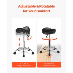 Satulatuoli PU-nahkainen pyörillä korkeudensäätö 55–71 cm kantavuus 204 kg