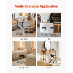 Satulatuoli PU-nahkainen pyörillä korkeudensäätö 55–71 cm kantavuus 204 kg