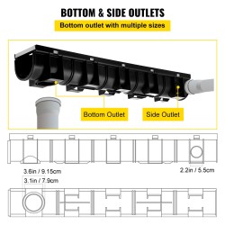 Kaivokouru HDPE-muovinen 15 x 13 x 100 cm 3 kpl ruostumaton teräsritilä