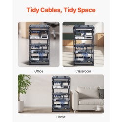 Avokehikkoinen 20U verkkoteline nelipilarinen hiiliteräs 585 mm syvyys seinä tai lattia