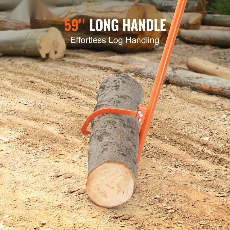 Puunkäsittelykoukku 1500 mm hiiliteräs säädettävä kumipäällysteinen kahva sopii jopa 813 mm tukkeihin