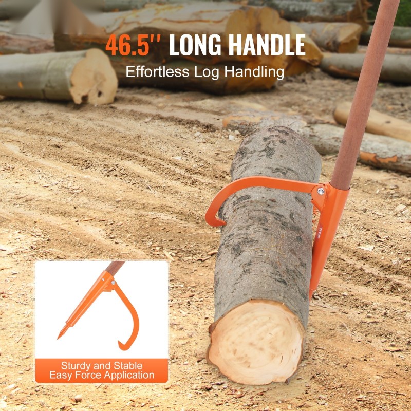 Puutavarankääntäjä 1180 mm eukalyptuspuukahvalla hiiliteräsrunko säädettävällä koukulla 18 tuuman tukkeihin