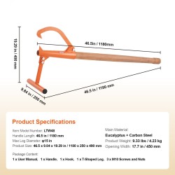 Puunnostin saarnipuu hiiliteräs 1180 mm kahva säädettävä koukku enintään 381 mm