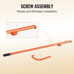 Puunkäsittelykoukku hiiliteräs 1180 mm säädettävä koukku kumipäällysteinen kahva