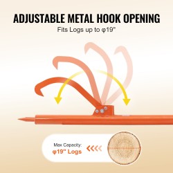 Tukinkääntäjä hiiliteräs 1180 mm varsi 450 mm avaus ruosteenkestävä pinnoite