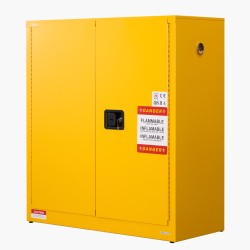 Paloturvakaappi kylmävalssattua ja galvanoitua terästä 109 2 46 118 cm 29 gallonaa keltainen