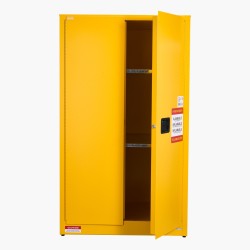 Palavien nesteiden säilytyskaappi Q235 ja galvanoitu teräs 65 gallonaa 96,4x86,4x165,1 cm keltainen