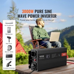 Tehomuunnin alumiinikuori 3000 watin 12 voltin 230 voltin puhdas siniaalto