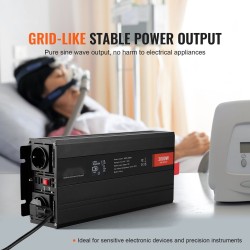 Tehomuunnin alumiinikuori 3000 watin 12 voltin 230 voltin puhdas siniaalto