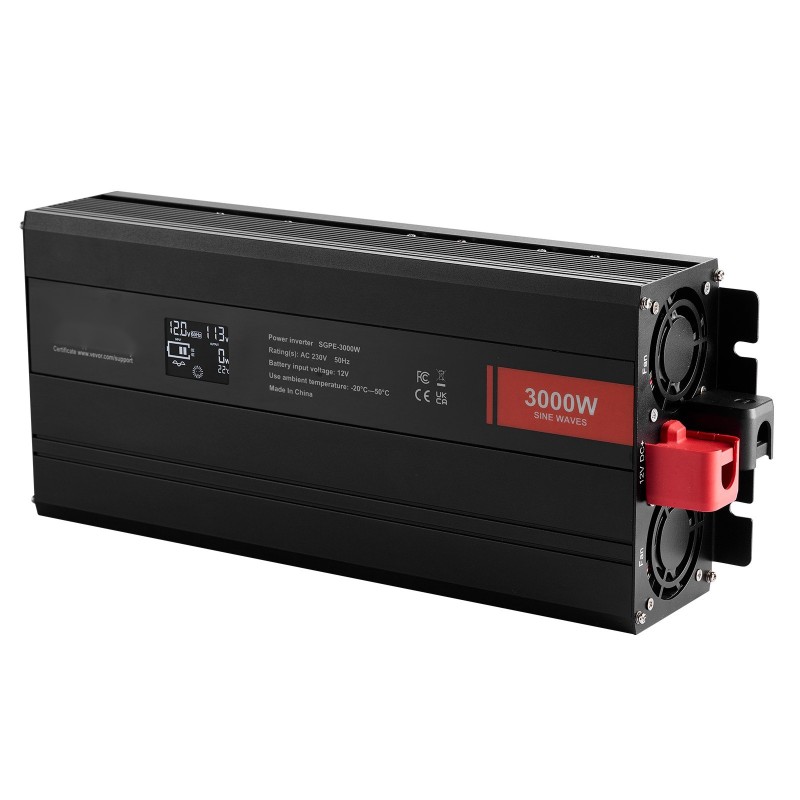 Tehomuunnin alumiinikuori 3000 watin 12 voltin 230 voltin puhdas siniaalto