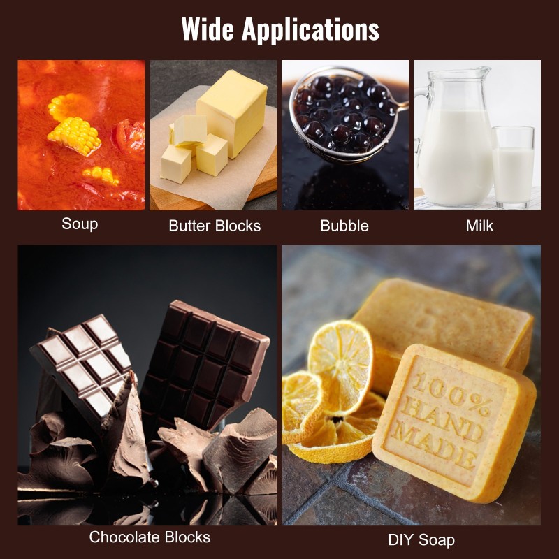 Kaksisylinterinen suklaansulatuslaite ruostumatonta terästä 2 säiliötä 1,5 l 30–85 astetta