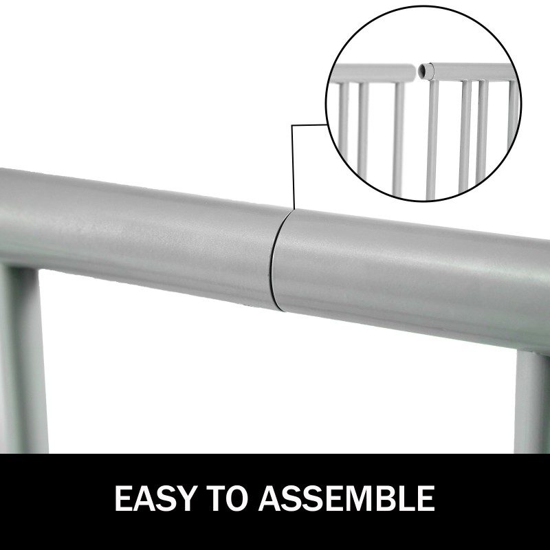 Lattiamallinen pyöräteline galvanoidusta teräksestä valkoiseksi jauhemaalattu 10 paikkaa kaksipuolinen