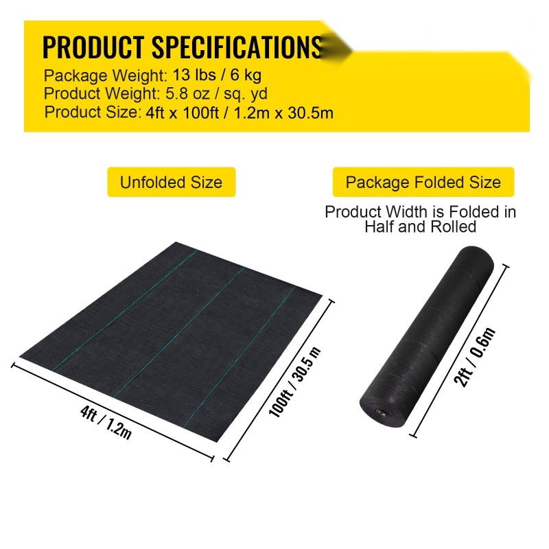 Maankatekangas 197 g/m² polypropeeni kaksikerroksinen 1,2 x 30,5 m musta rikkakasvien torjuntaan