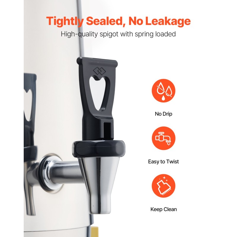 Juoma-annostelija ruostumaton teräs 13 l alkoholipoltin tiputtamaton hana