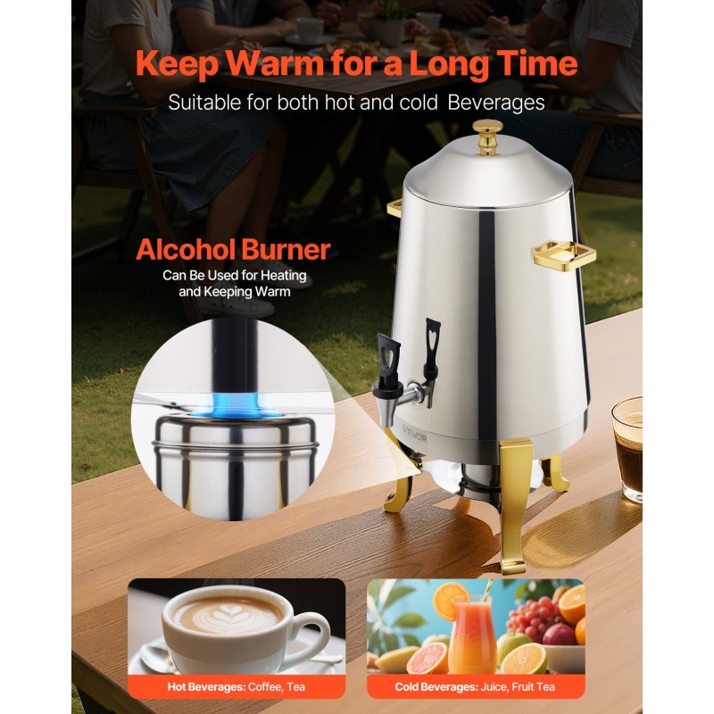 Juoma-annostelija ruostumaton teräs 13 l alkoholipoltin tiputtamaton hana