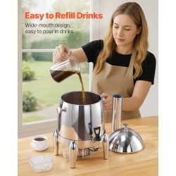 Juoma-annostelija 12 l ruostumaton teräs tiivis hana kuumille ja kylmille juomille