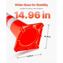 Turvakartiot PVC 90 cm 6 kpl oranssi heijastavilla kauluksilla painotetulla jalustalla